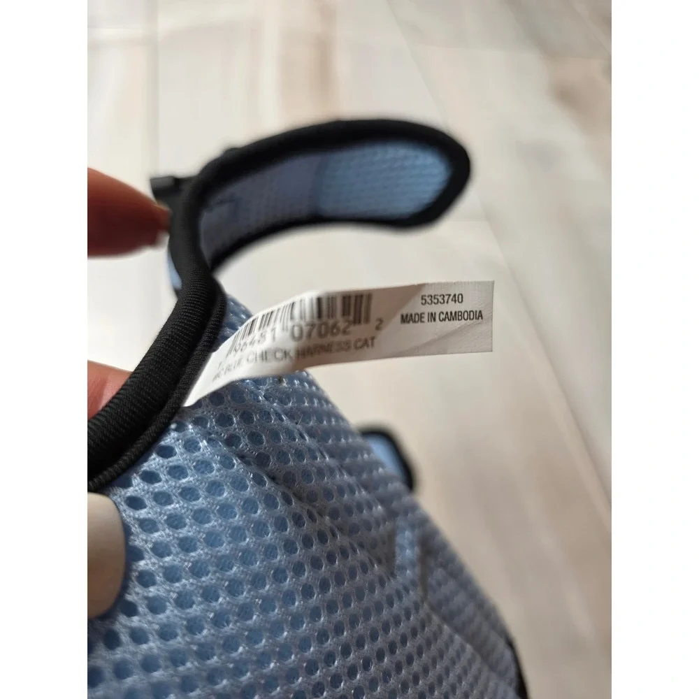 Blue and Black Checkered Mesh Cat Harness‎ Adjustable Small Pet Vest B2